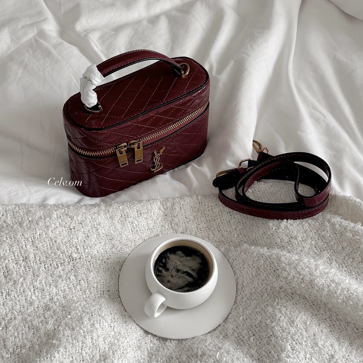 YSL Bag Burgundy