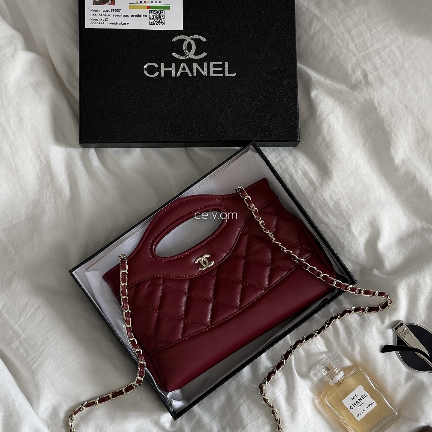 31bag small Chanel برغندي